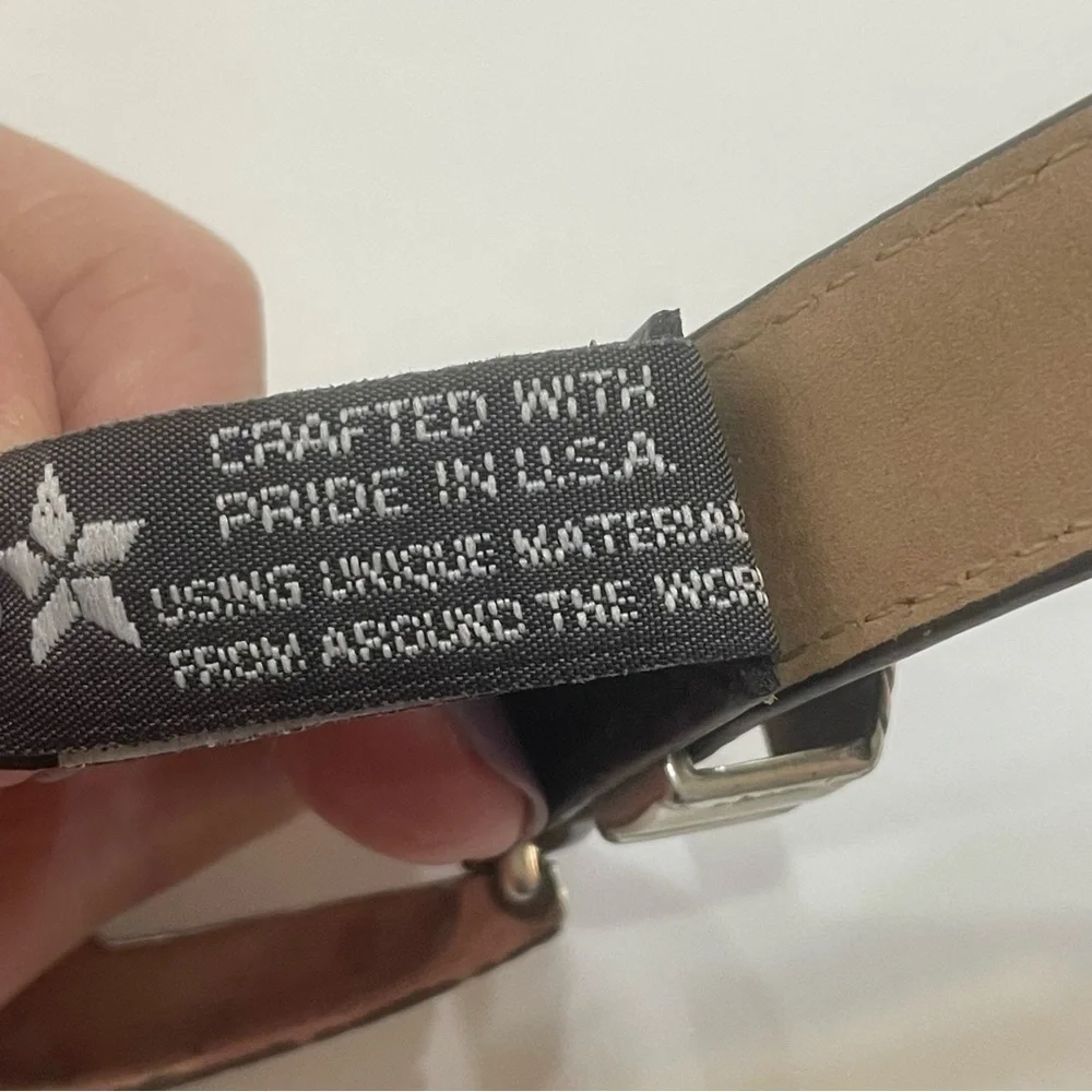 Brighton Black Leather Belt Silver Accent. Size M/30. Style 40383. Pre-owned.